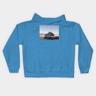 AIDAluna Cruise Ship in Road Town on Tortola during Sunset Kids Hoodie